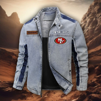 Personalized SF49 Premium NFL Street Scar Denim Jacket DDT CTND