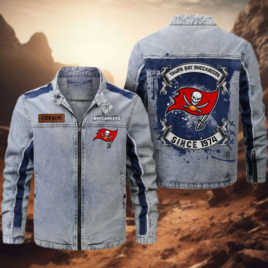 Personalized TBB Premium NFL Street Scar Denim Jacket DDT CTND
