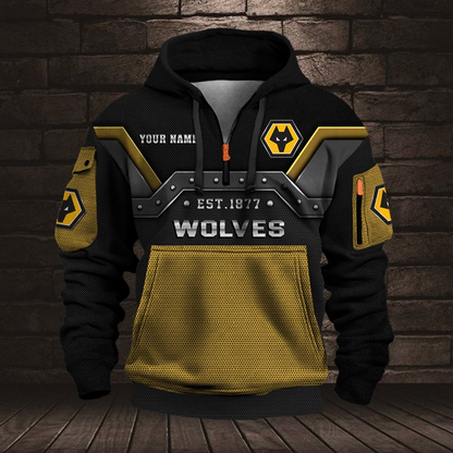 Personalized WOL Premium EPL Half Zip Heavy Hoodie DDT NTL