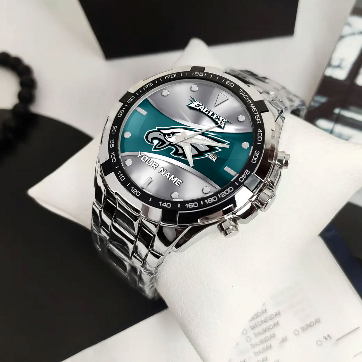 PHI x NFL Alloy Men Quartz Watch - Custom Name DATND TANTD