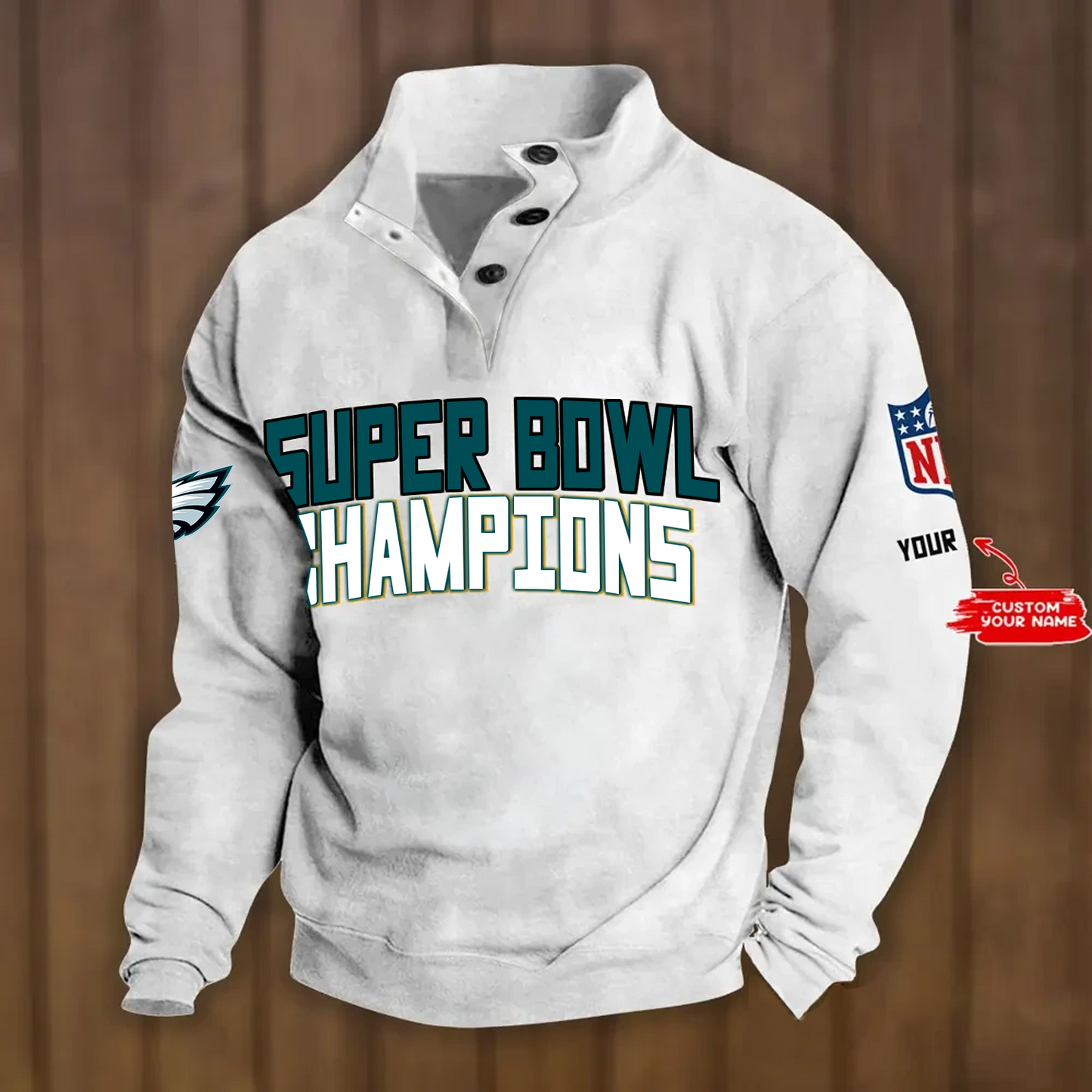 PHI x NFL Double Breasted Stand Collar Hoodies DATND TANTD
