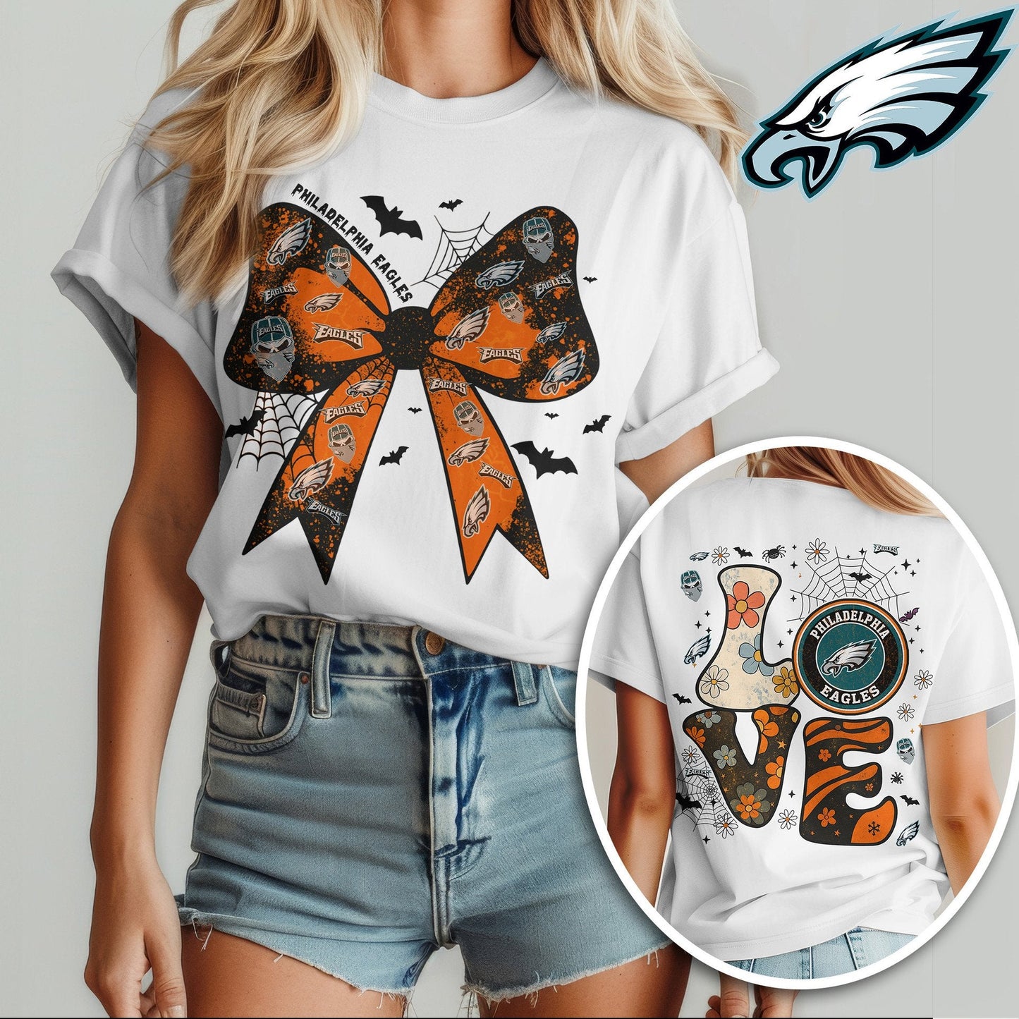 PHI x NFL Halloween Bow 3D Shirt 0409 DatND DVT