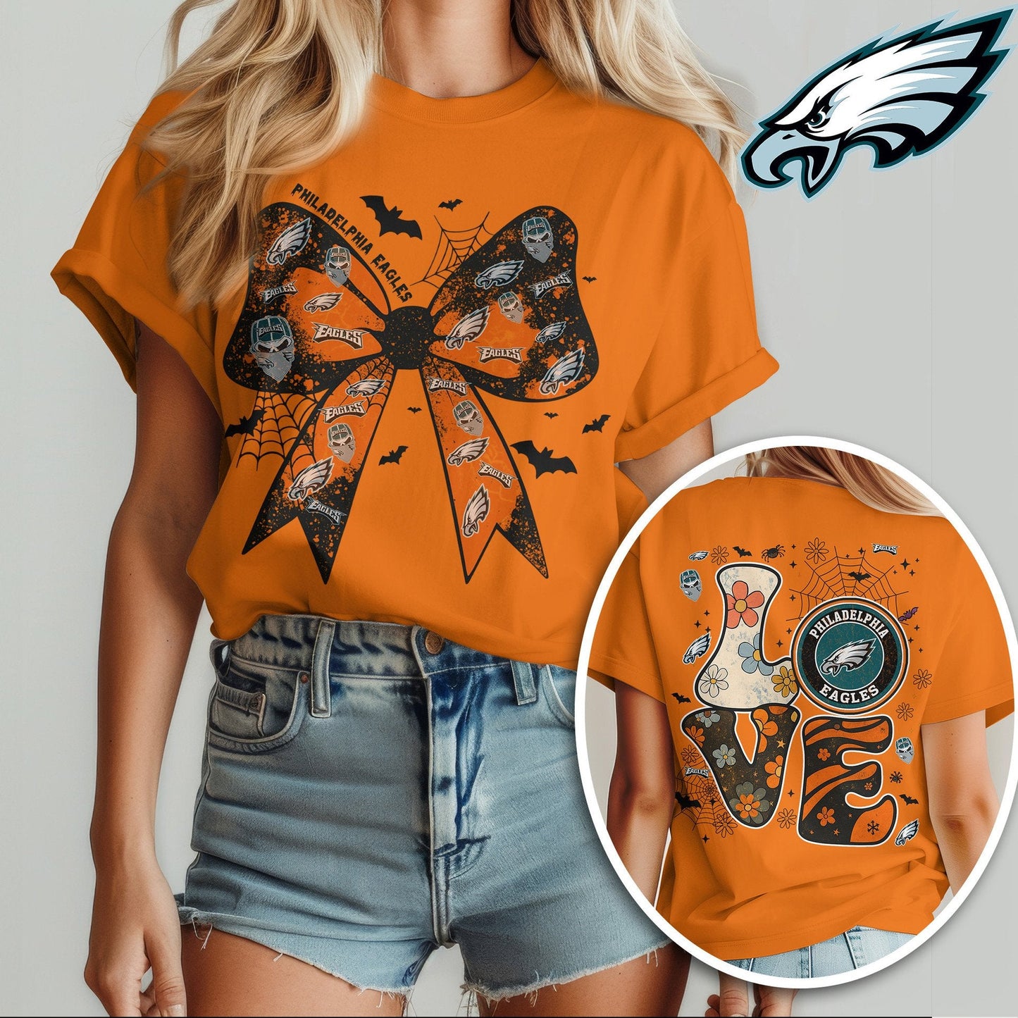 PHI x NFL Halloween Bow 3D Shirt 0409 DatND DVT