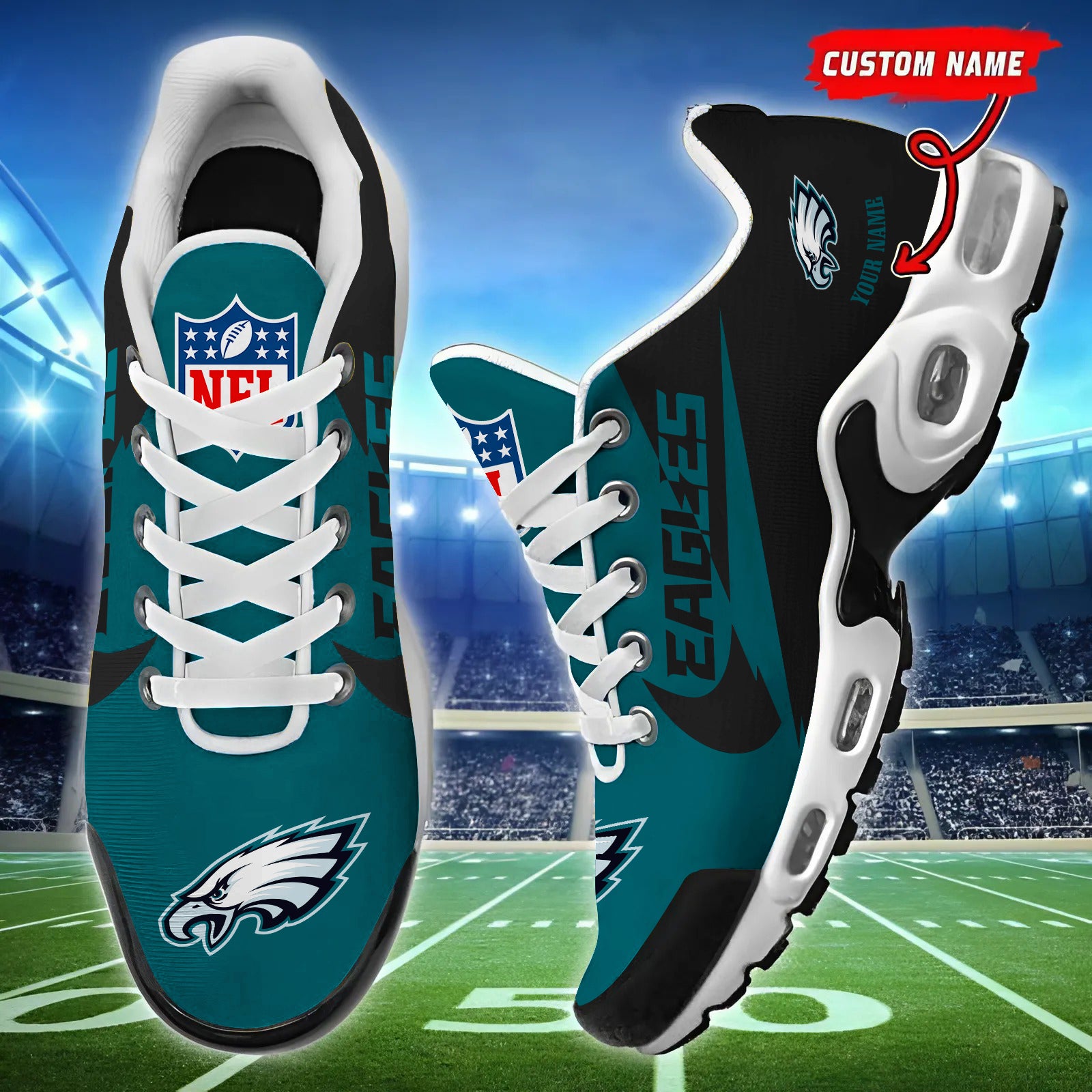 Philadelphia Eagles Personalized Custom Name Football Shoes Sports