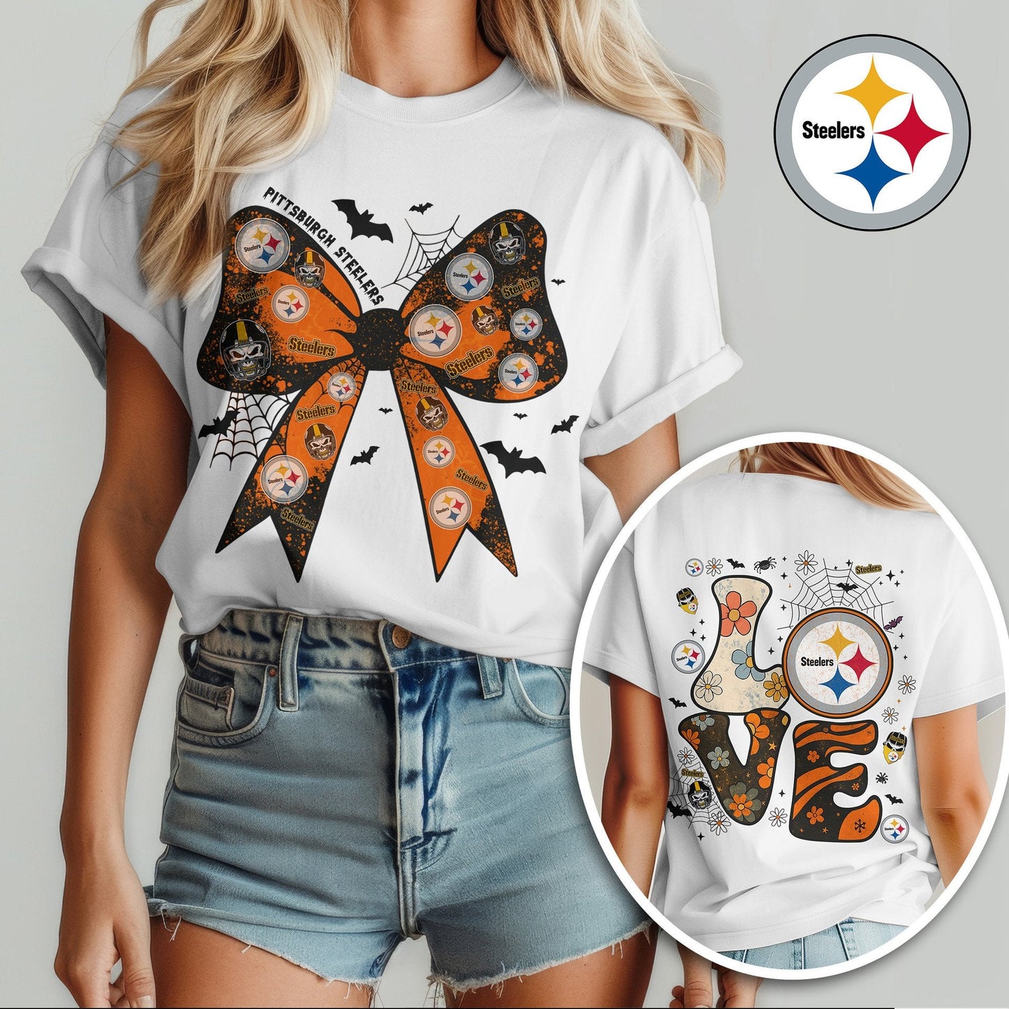 PIT x NFL Halloween Bow 3D Shirt 0409 DatND DVT