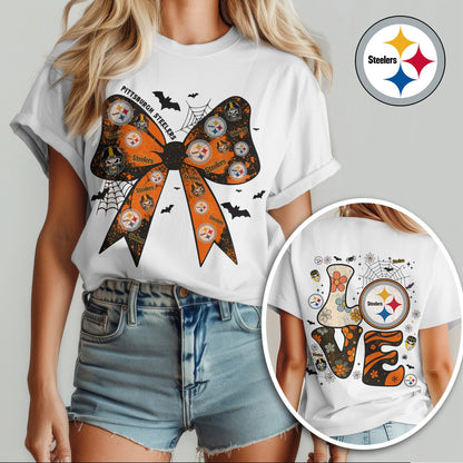 PIT x NFL Halloween Bow 3D Shirt 0409 DatND DVT