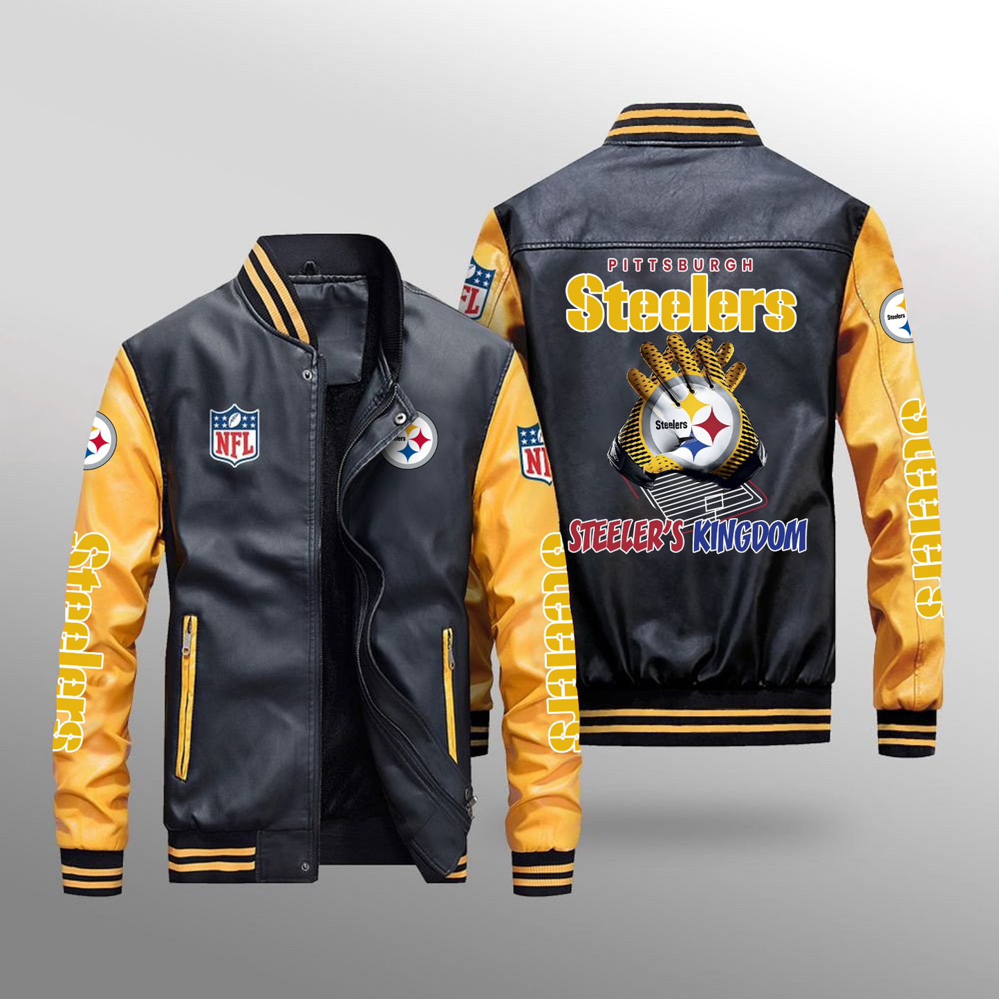 PIT x NFL Leather Bomber Jacket DATND TANTD