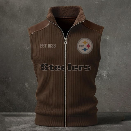 PIT X NFL Retro Knit Ribbed Sleeveless Vest Jacket V1 NAK NHT