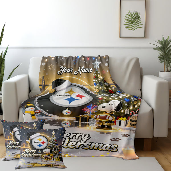 PIT x SNP Premium Christmas Fleece Blanket & Throw Pillow V1 NAK NHT