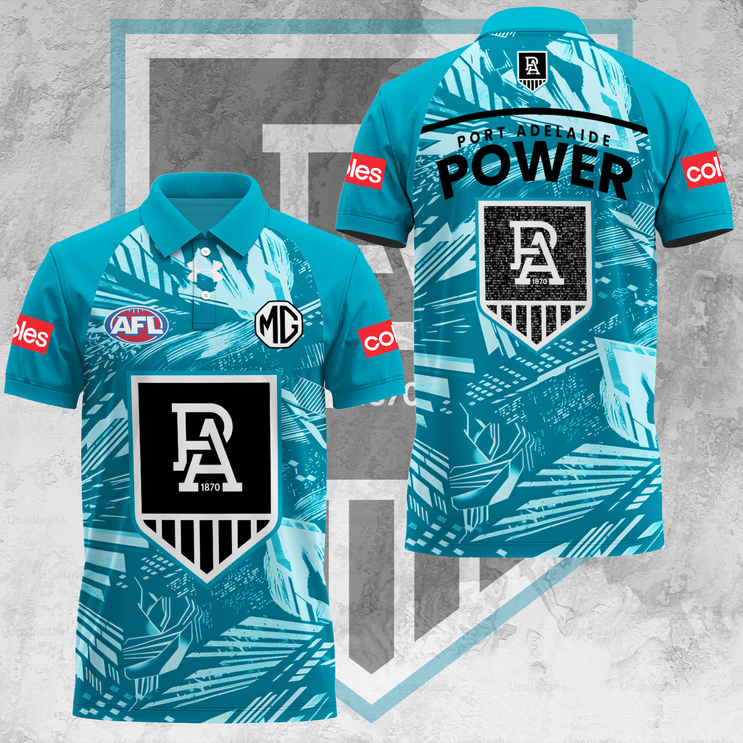 Port Adelaide Football Club AFL 2025 Power Limited Edition Polo Shirt TM V1