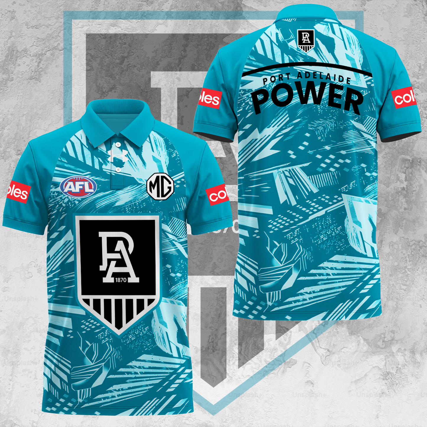 Port Adelaide Football Club AFL 2025 Power Limited Edition Polo Shirt TM V2