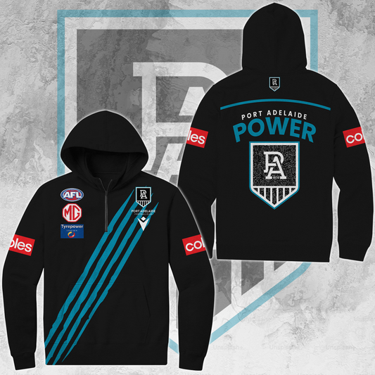 Port Adelaide Football Club AFL Power Limited Edition Quarter Zip Hoodie TM V1