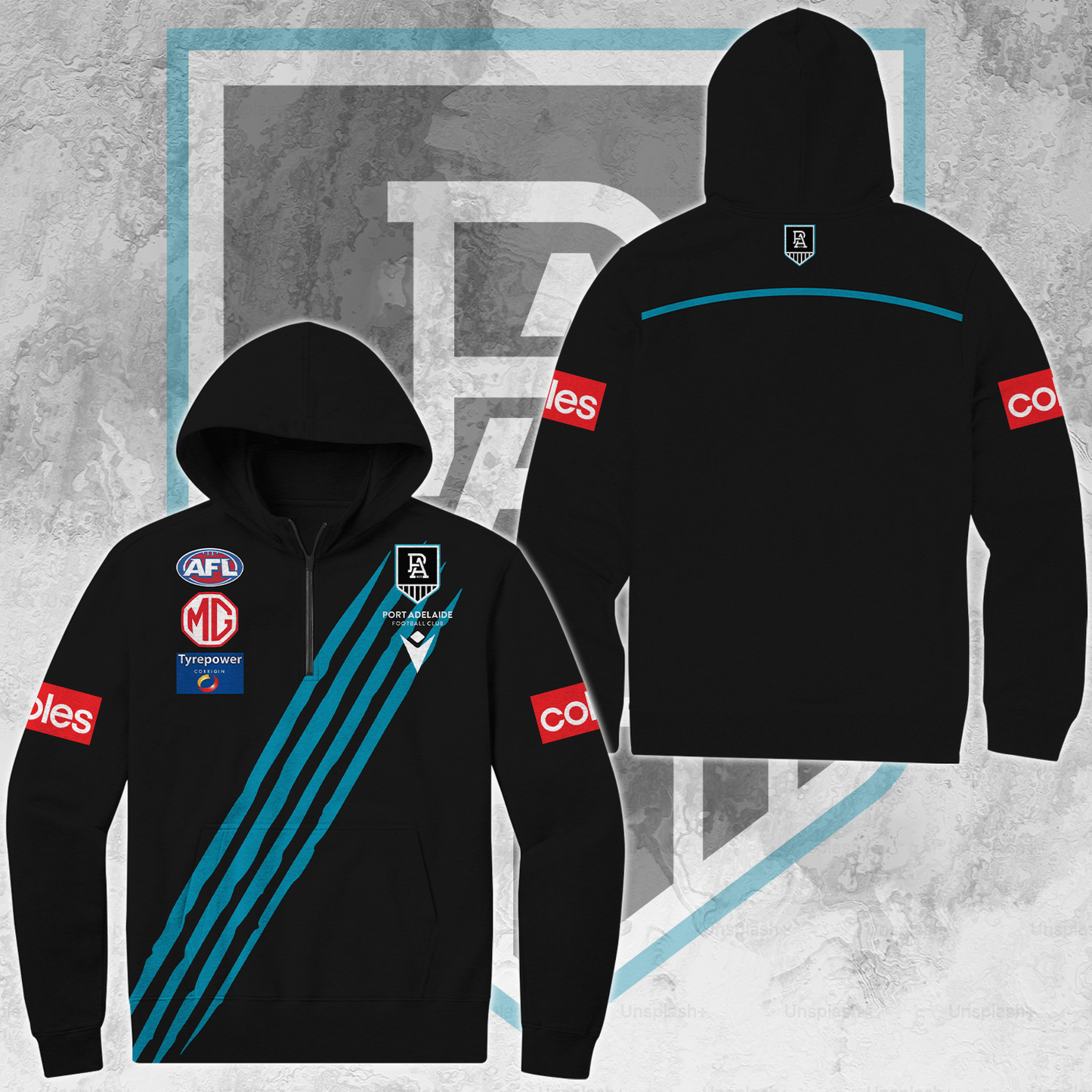 Port Adelaide Football Club AFL Power Limited Edition Quarter Zip Hoodie TM V2