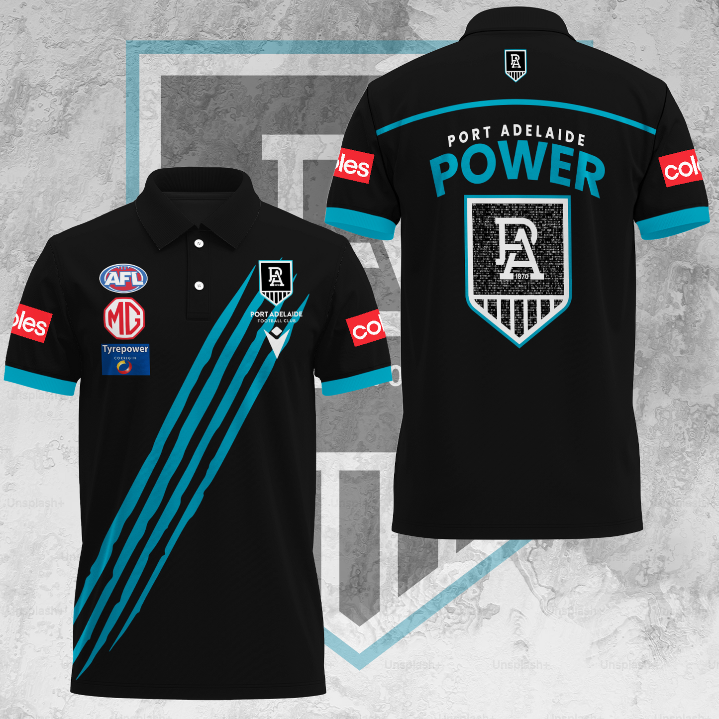 Port Adelaide Football Club AFL Power Special Edition Polo Shirt TM V1