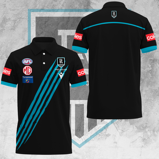 Port Adelaide Football Club AFL Power Special Edition Polo Shirt TM V2