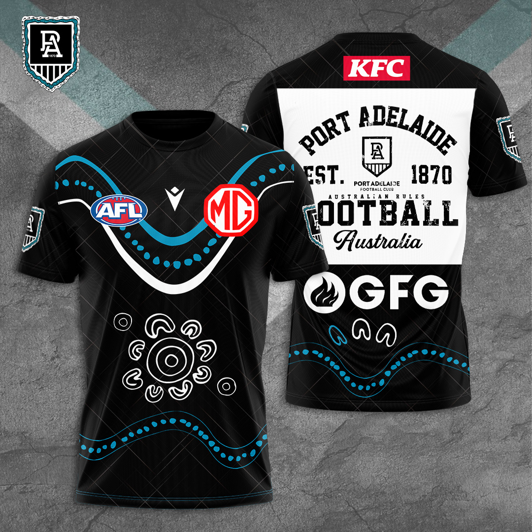 Port Adelaide Football Club AFL Power Special Edition T-Shirt TM - You will save more when you buy the clothes and hat combo V7