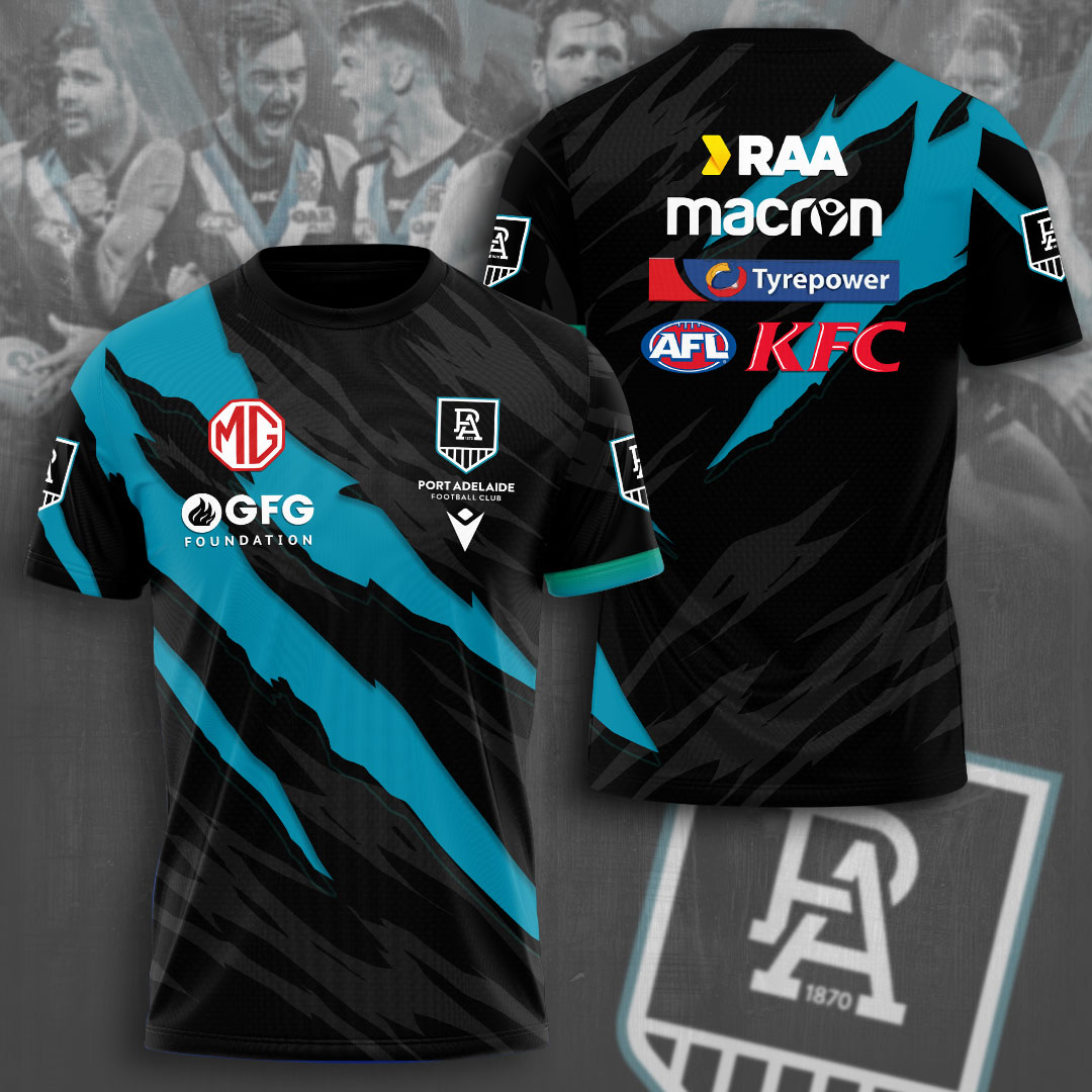 Port Adelaide Football Club AFL Power Special Edition T-Shirt TM - You will save more when you buy the clothes and hat combo V9