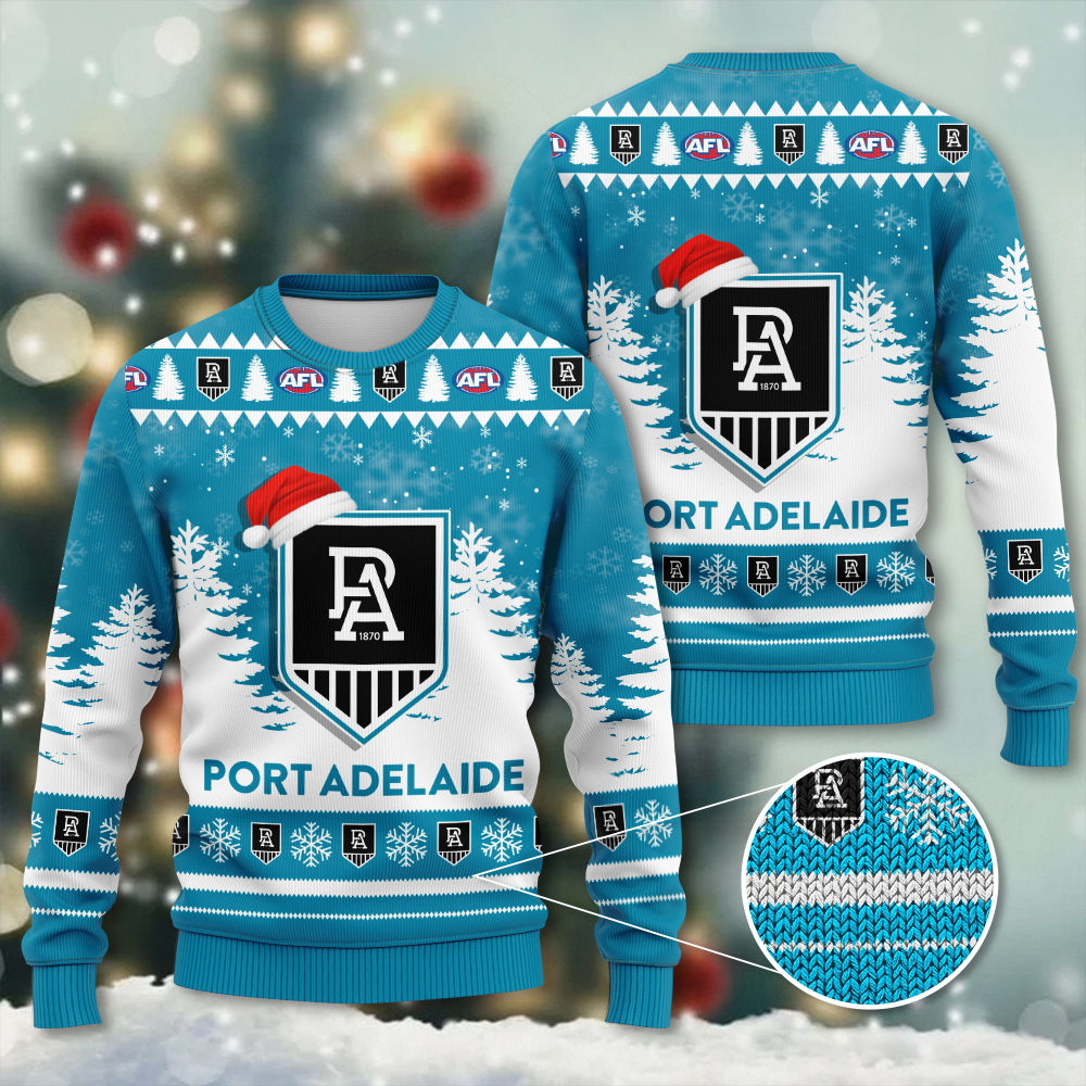 Port Adelaide Football Club AFL Power Special Edition Ugly Sweater TM V8