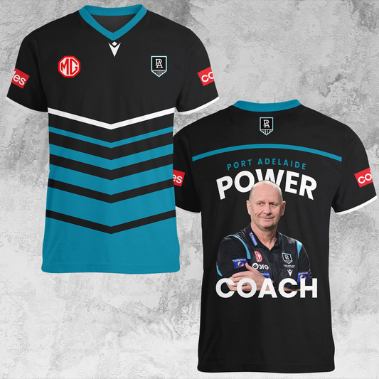 Port Adelaide Power 1 AFL 2025 Limited Edition V-neck T-Shirt TM NTA V1