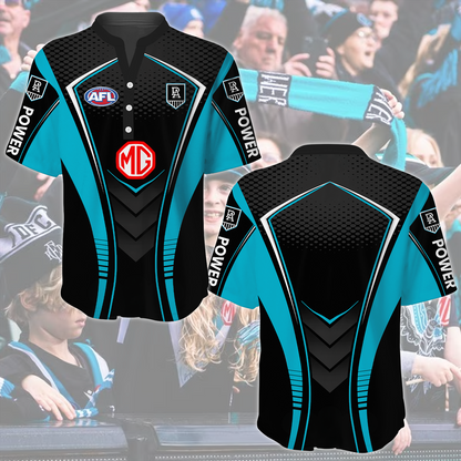 Port Adelaide Power AFL 2025 Limited Edition Henley Shirt TM NTA V2