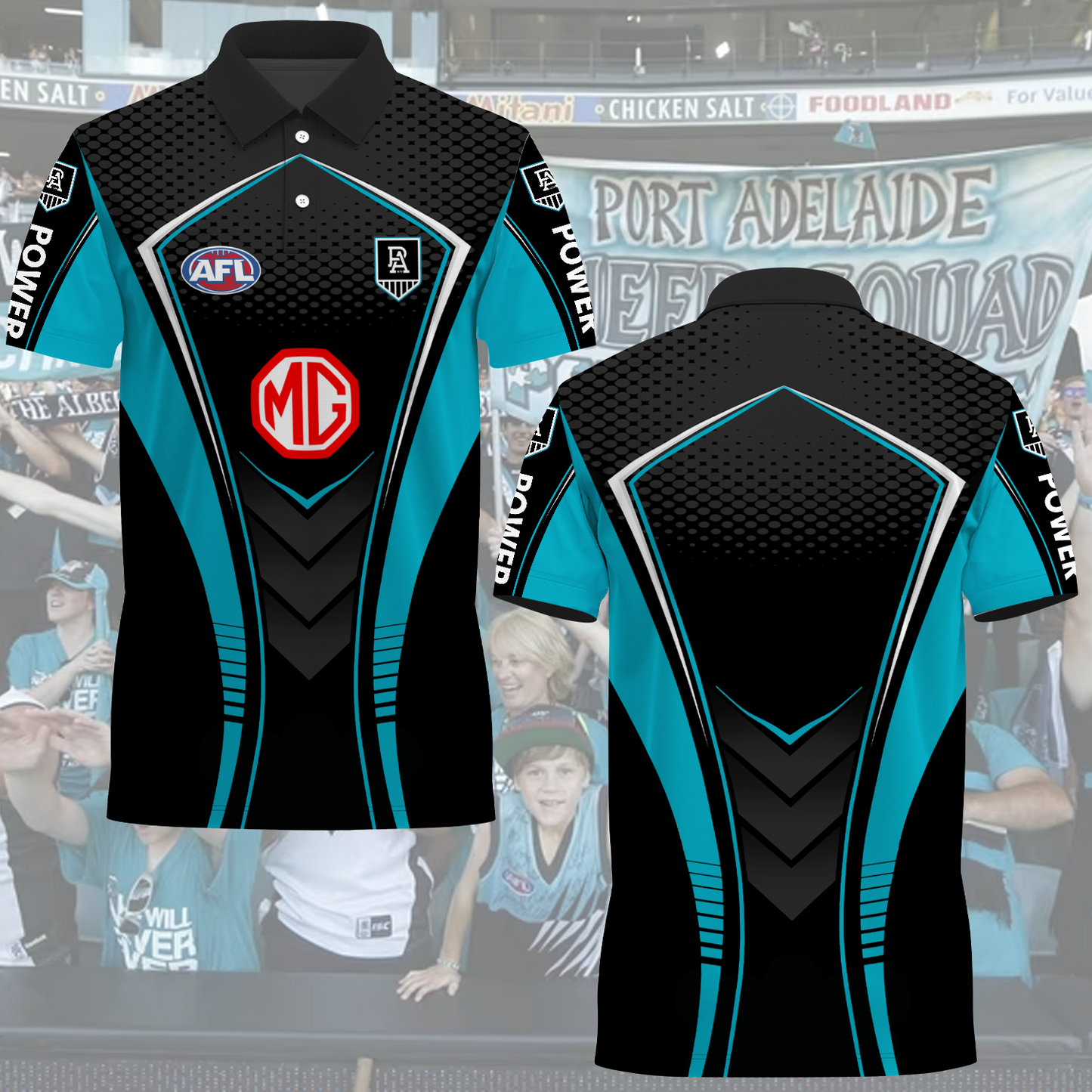 Port Adelaide Power AFL 2025 Limited Edition Polo Shirt TM NTA V2 240425