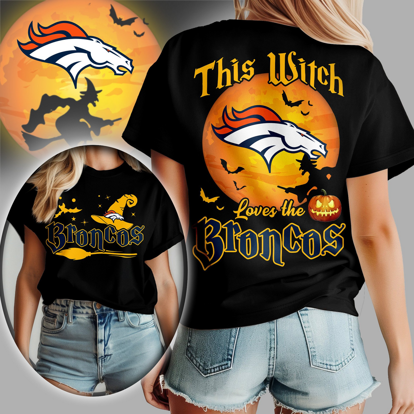 PREMIUM BRONCOS X HALLOWEEN T SHIRT NDT TDT