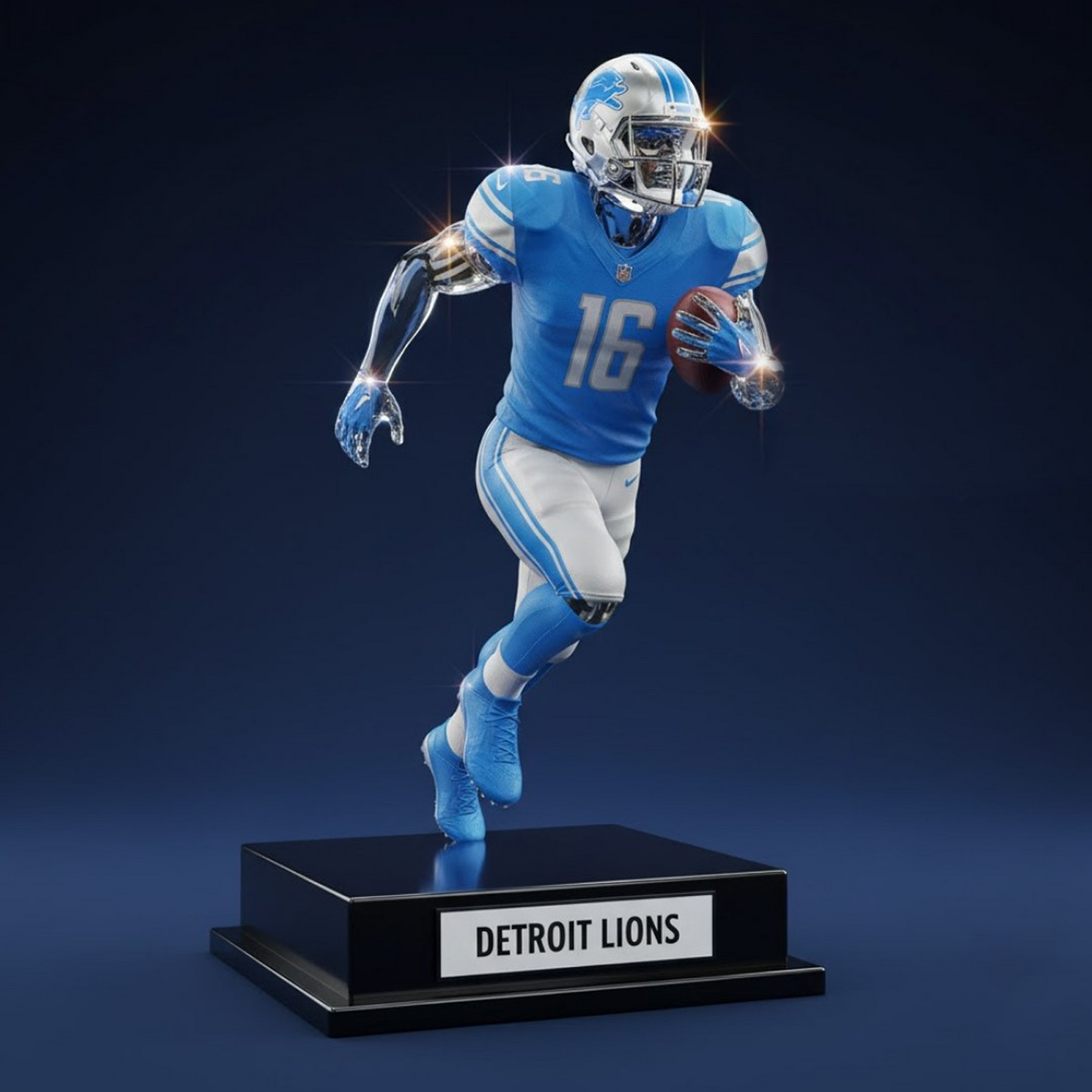 Premium DET x NFL Crystal Style Desktop Ornament DatND DVT