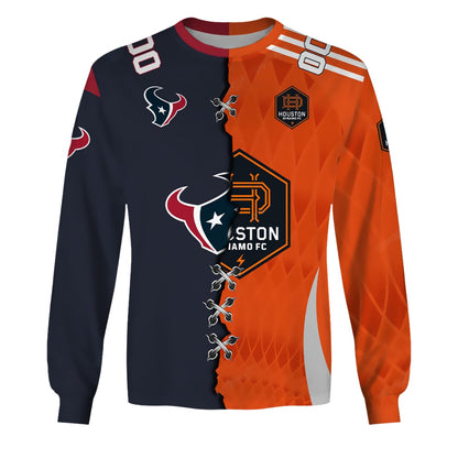 PREMIUM Houston Dynamo FC X Houston Texans (MLS x NFL) LONG SLEEVE SHIRT NDT NHM