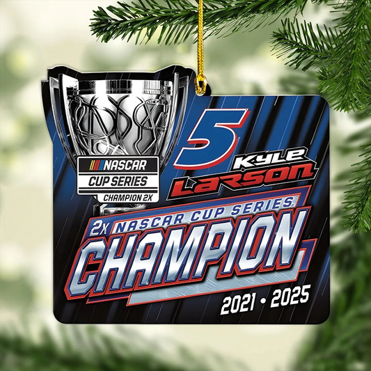 Premium Kyle Larson NASCAR Cup Series Champion 2025 Acrylic Ornament V1 NMD TTV