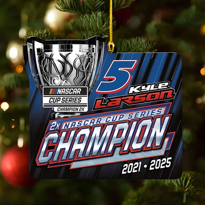 Premium Kyle Larson NASCAR Cup Series Champion 2025 Acrylic Ornament V1 NMD TTV