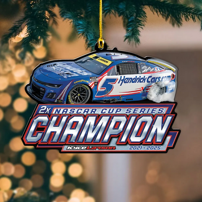 Premium Kyle Larson NASCAR Cup Series Champion 2025 Acrylic Ornament V2 NMD TTV