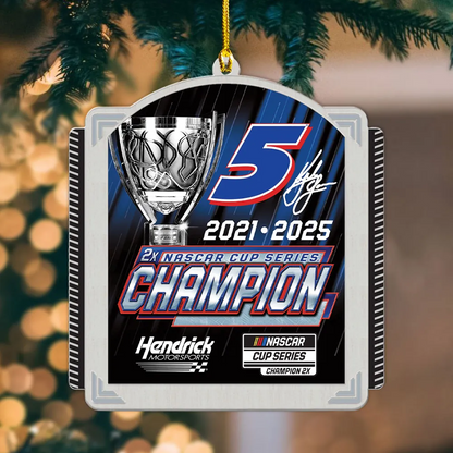 Premium Kyle Larson NASCAR Cup Series Champion 2025 Acrylic Ornament V3 NMD TTV