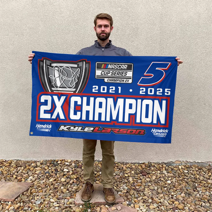 Premium Kyle Larson NASCAR Cup Series Champion 2025 House Flag V1 NMD TTV