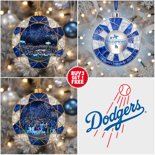 Premium MLB LAD World Series Glass Decorative Ornament V1 NMD 031125 TTV