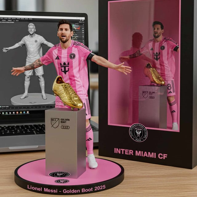 Premium MLS LNM Golden Boot 2025 Winner Acrylic Plaque V4 NMD TTV