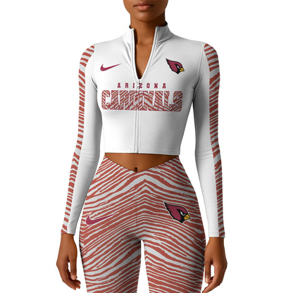 Premium NFL ARI Long-Sleeve Crop Top Sports Jacket and Leggings V1 NMD TTV