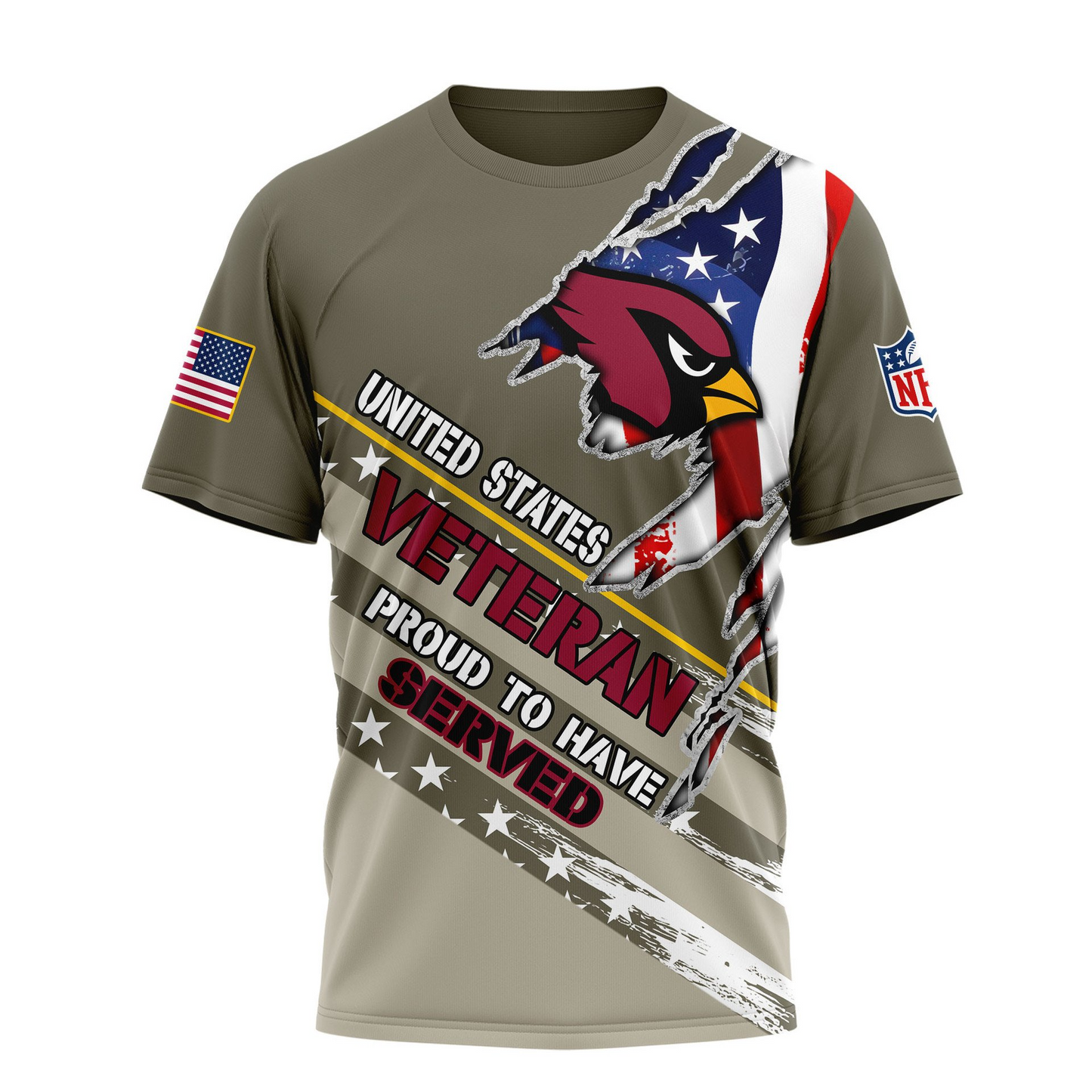 Premium NFL ARI Proud U.S. Veteran T-shirt V1 NMD TTV
