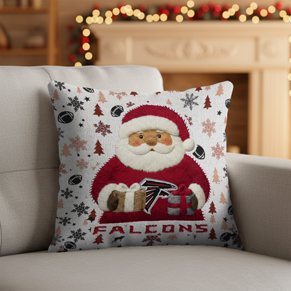 Premium NFL ATL Santa Christmas Pillow V1 NMD TTV