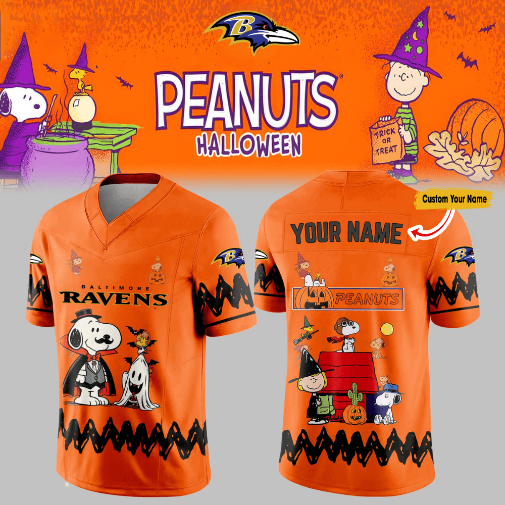 Premium NFL BAI x PEA Halloween V-neck Short Sleeve Jersey V1 NMD TTV