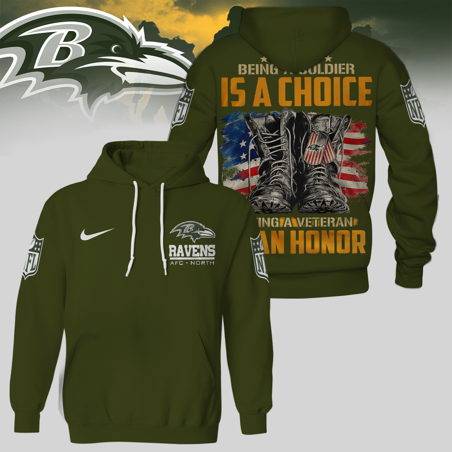 Premium NFL BAL Army Veteran Shirt V1 NMD 221025 TTV