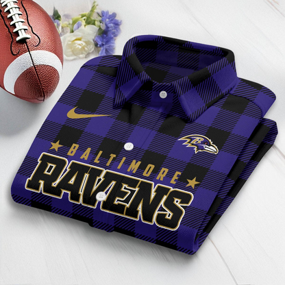 Premium NFL BAL Check Long-sleeve Casual Shirt V1 NMD TTV