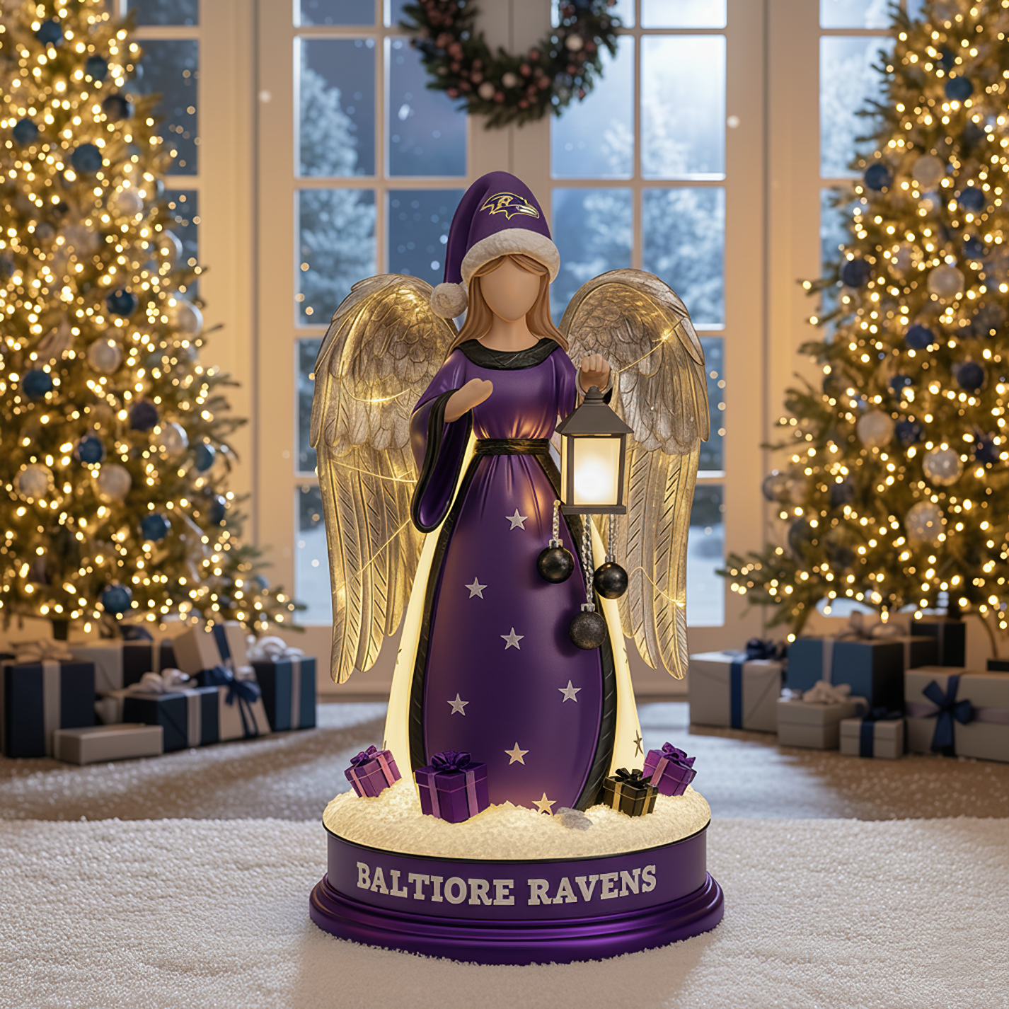 Premium NFL BAL Christmas Angel Statue Led Light V1 NMD TTV