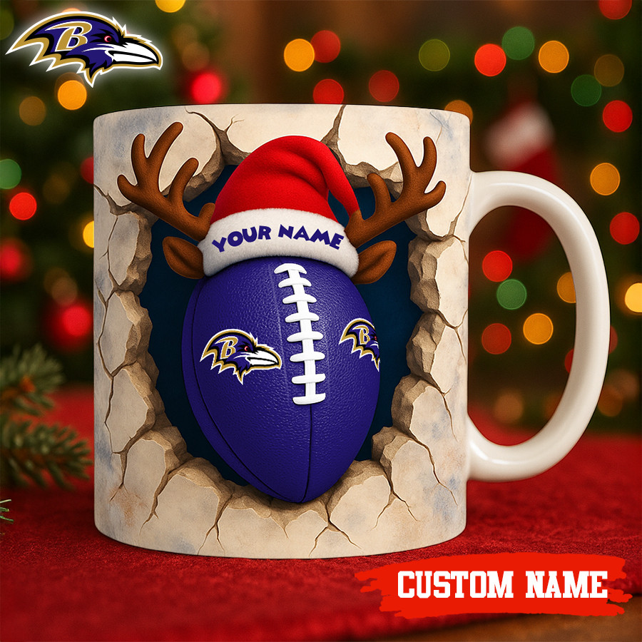 Premium NFL BAL Christmas Football Ceramic Mug V2 NMD TTV