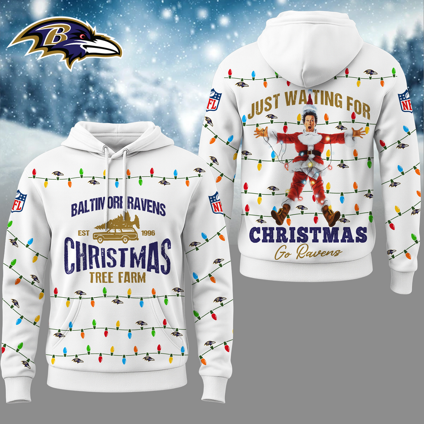 Premium NFL BAL Griswold Christmas Hoodie V1 NMD TTV
