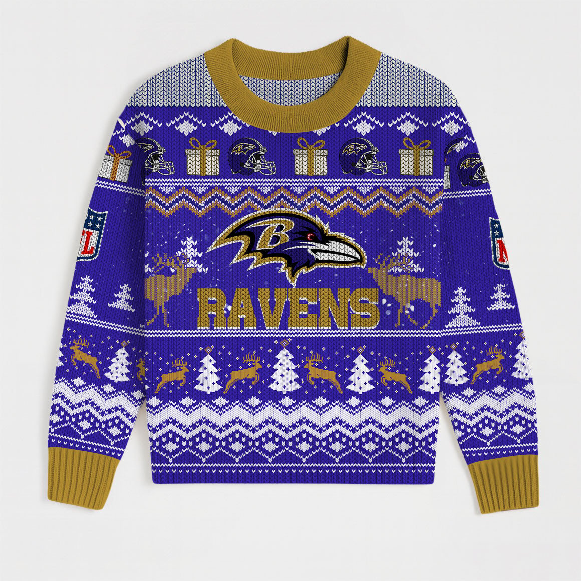 Premium NFL BAL Holiday Sweatshirt & Shorts Set V1 NMD TTV