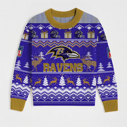 Premium NFL BAL Holiday Sweatshirt & Shorts Set V1 NMD TTV