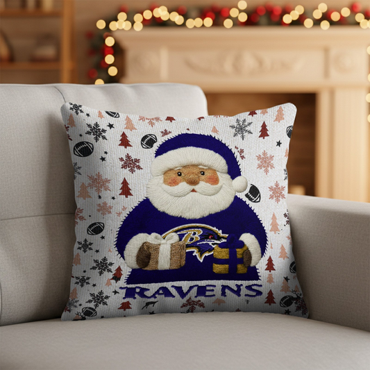 Premium NFL BAL Santa Christmas Pillow V1 NMD TTV