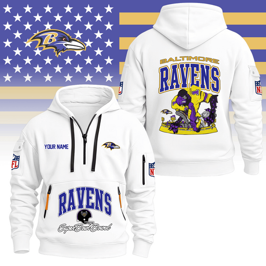 Premium NFL BAL Super Bowl Hoodie Half Zipper V1 NMD TTV
