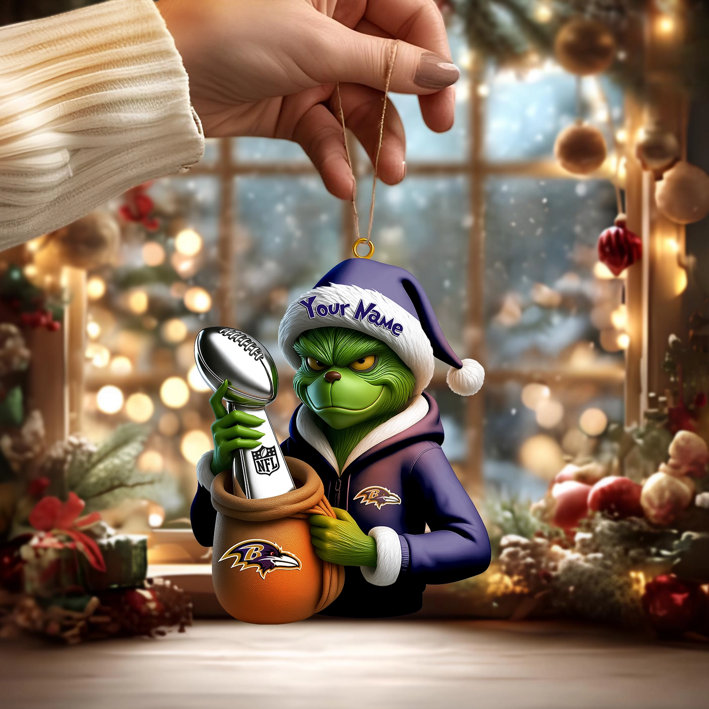 Premium NFL BAL x The Grinch Christmas Ornament V1 NMD TTV
