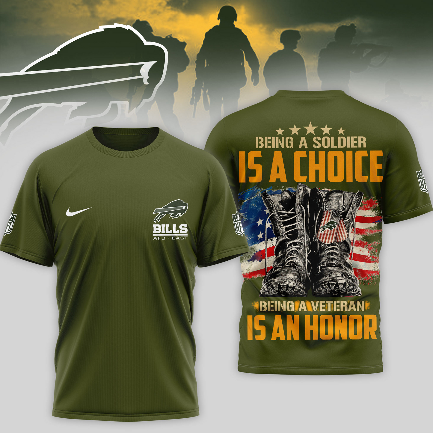 Premium NFL BUF Army Veteran Shirt V1 NMD 221025 TTV